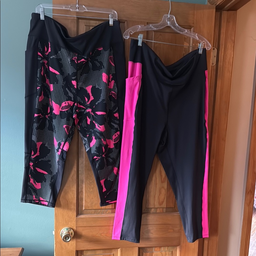 Womans Black and Pink Leggings, brand Lularoe Rise- never worn, no tags